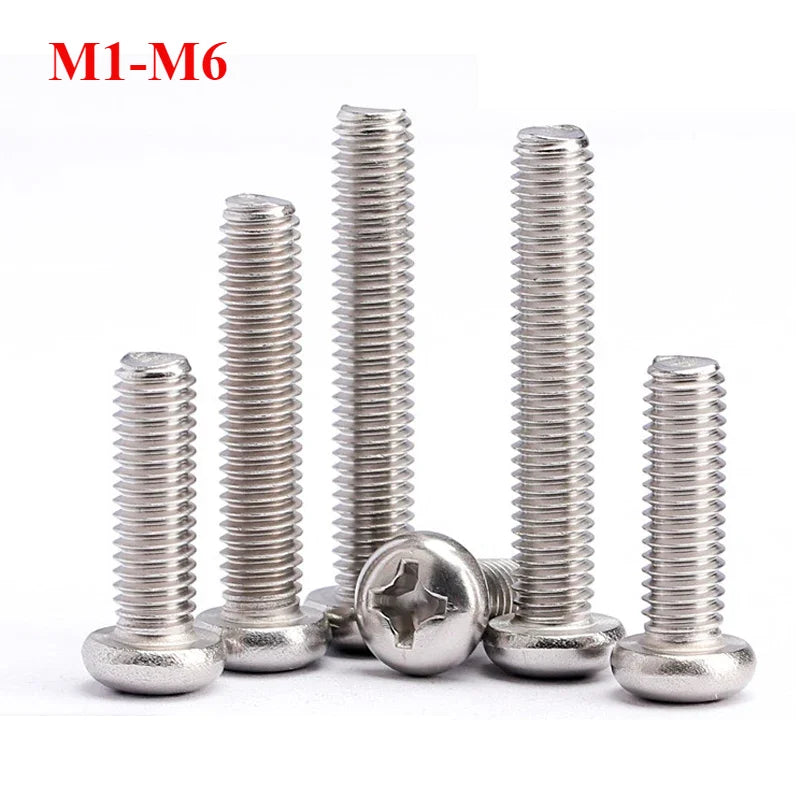 Nickel-Plated Phillips Pan Head Machine Screws M1–M6 Machine Screws Richie's 40mm M6-5pcs