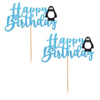 2Pcs Penguin Cake Toppers Birthday Party Dessert Decorations Cake Topper Richie's