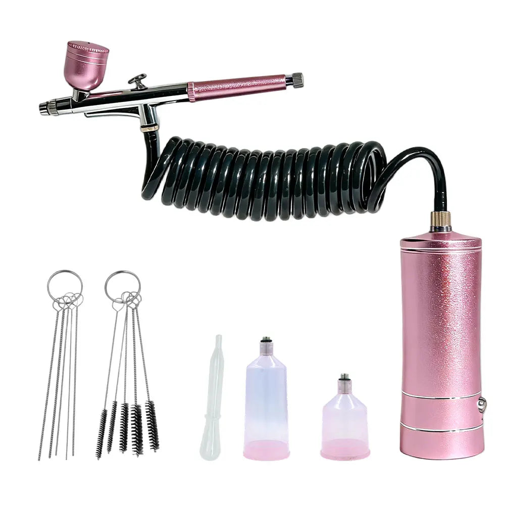 Electric Airbrush Kit with Compressor – Mini Paint Spray Gun Airbrush Compressor Kit Richie's Pink