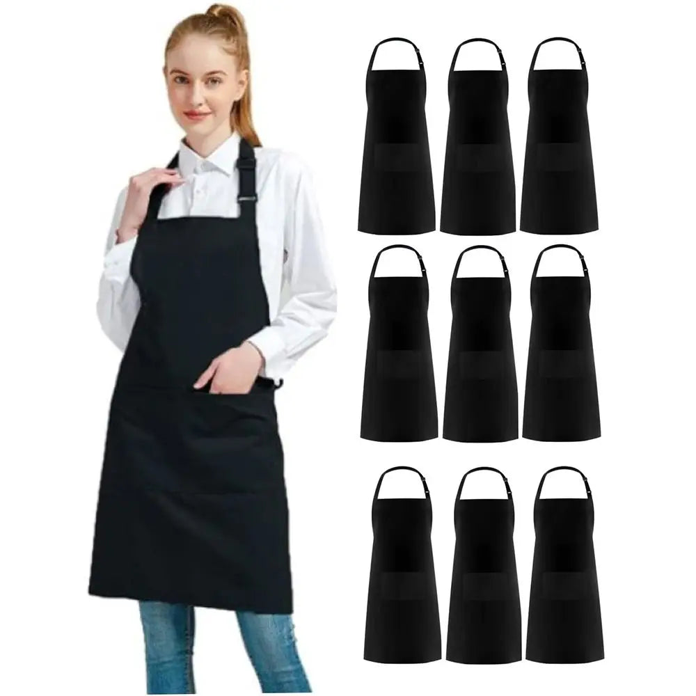 Waterproof Canvas Apron Large Pocket – Adjustable Unisex Black Work Apron Richie's