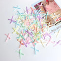 100pcs Mini Ribbon Bows 2x3cm DIY Gift Wrapping Craft Decoration Craft Ribbon Bows Richie's Mixed Color 1 L