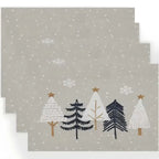 Christmas Tree Placemats Rectangular Holiday Set 2/4/6 Pcs Holiday Placemats Richie's