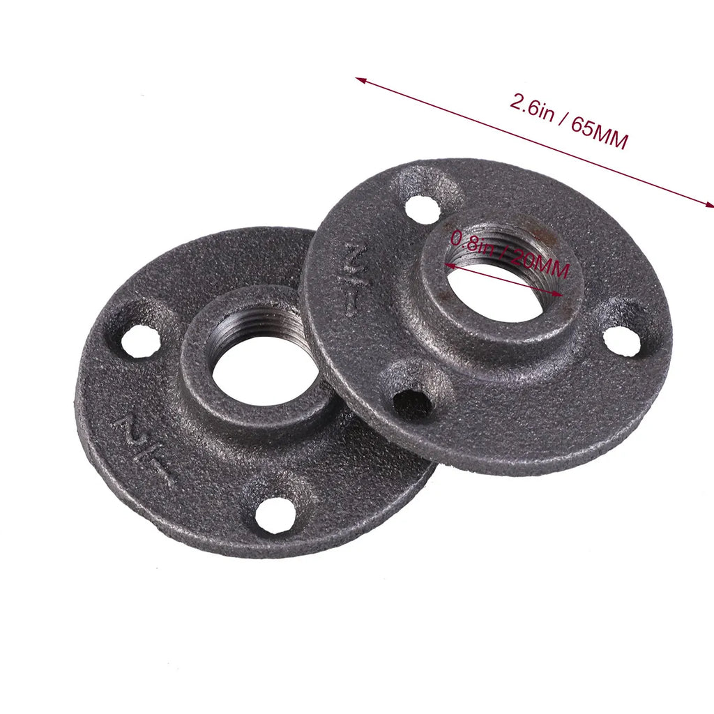 10Pcs 20mm Threaded Floor Flange – Malleable Iron Pipe Fittings Iron Pipe Flange Richie's