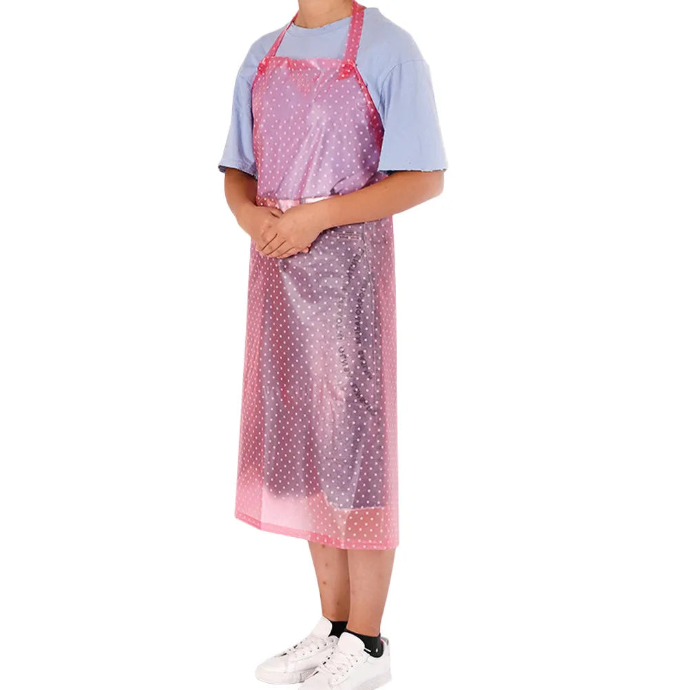 Transparent Waterproof PVC Kitchen Apron – Oilproof Pinafore Kitchen Apron Richie's Pink