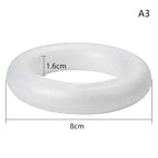 White Polystyrene Foam Ring DIY Wreath – Christmas & Wedding Craft Foam Ring Richie's 8cm