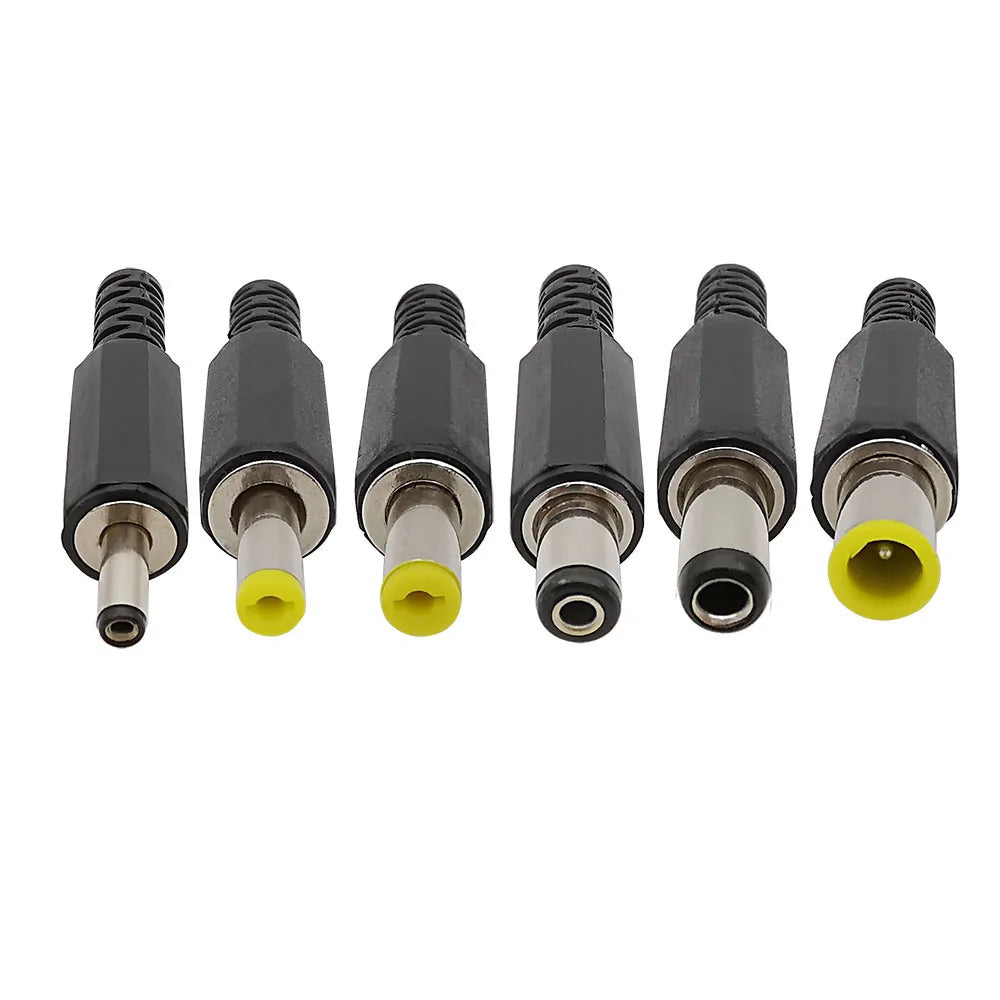 DC Power Male Plug Solder Connector 3.5–6.5mm | 5 or 10 Pack DC Power Connector Richie's
