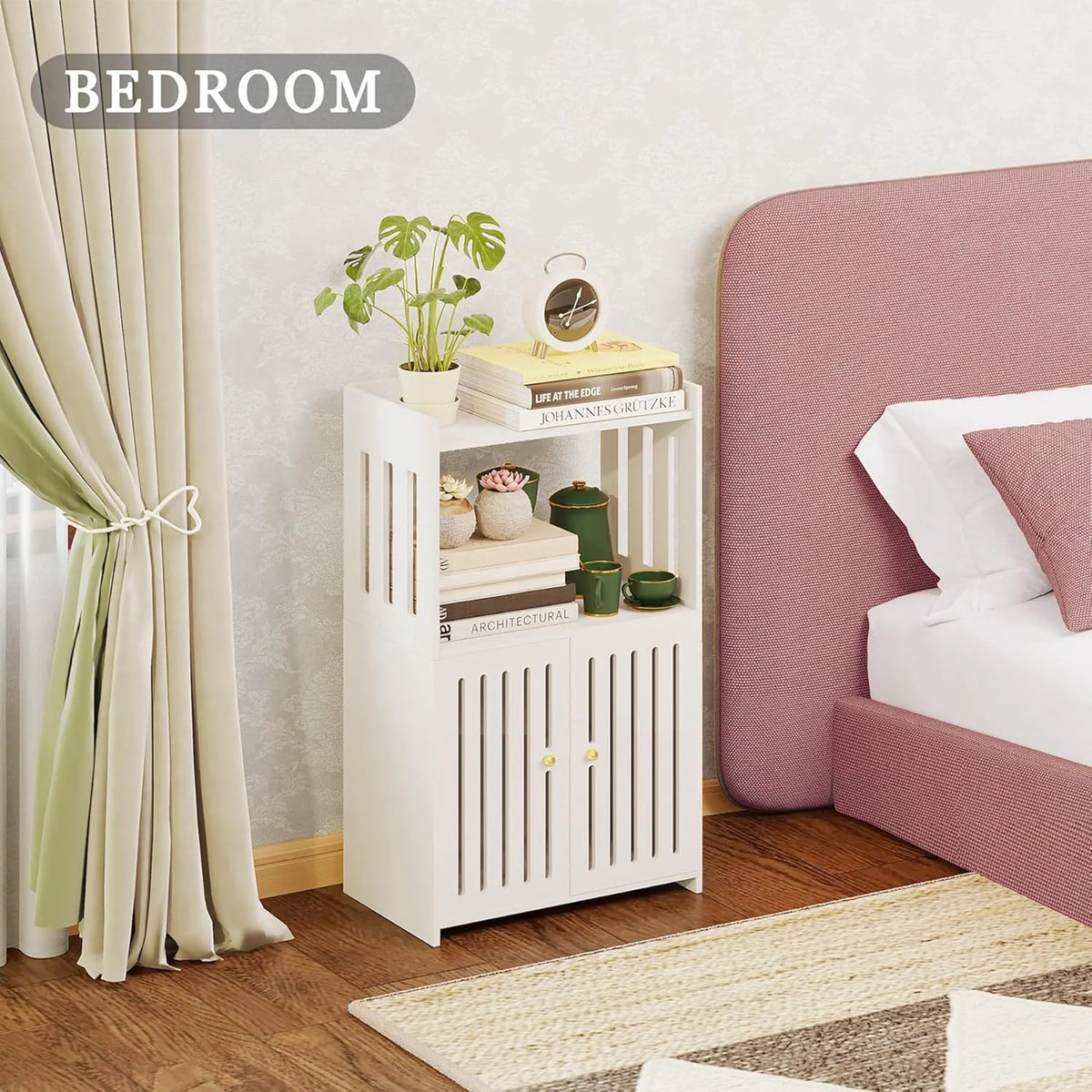 3-Tier Bathroom Corner Storage Rack with Door | Floor Standing Bathroom Storage Rack Richie's Default Title