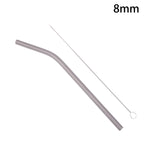 Pure Titanium Reusable Drinking Straws with Cleaning Brush Titanium Drinking Straws Richie's 8x215mm bend