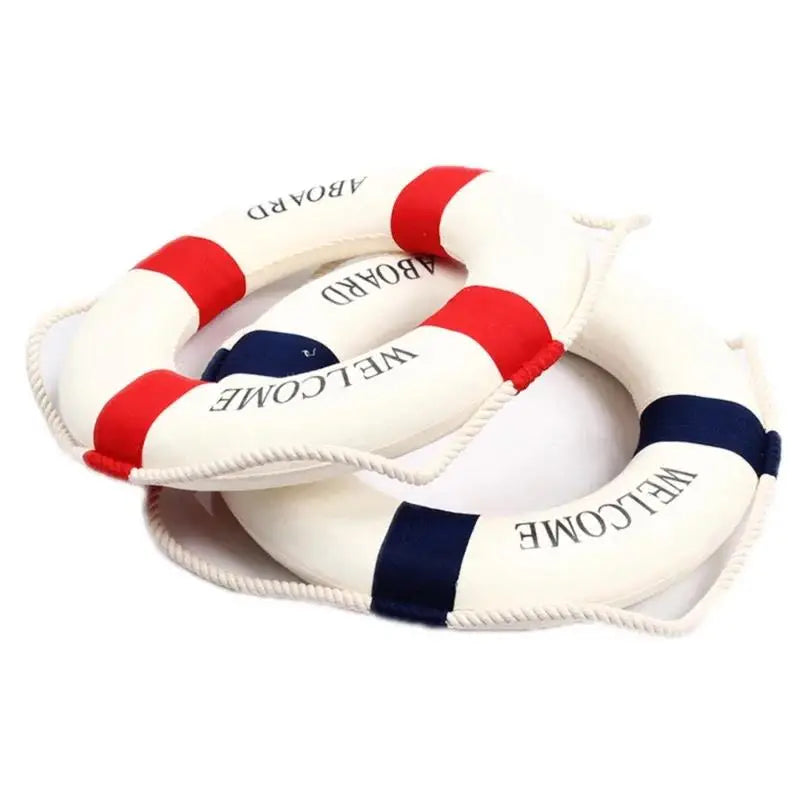 Nautical Life Buoy Wall Decor – Red Blue Mediterranean Style Wall Hanging Decor Richie's