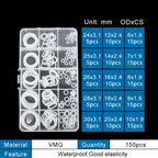 NBR Nitrile O-Ring Assortment Kit – Oil & Water Resistant Gaskets O-Ring Gasket Kit Richie's silicone-BVW150-15G