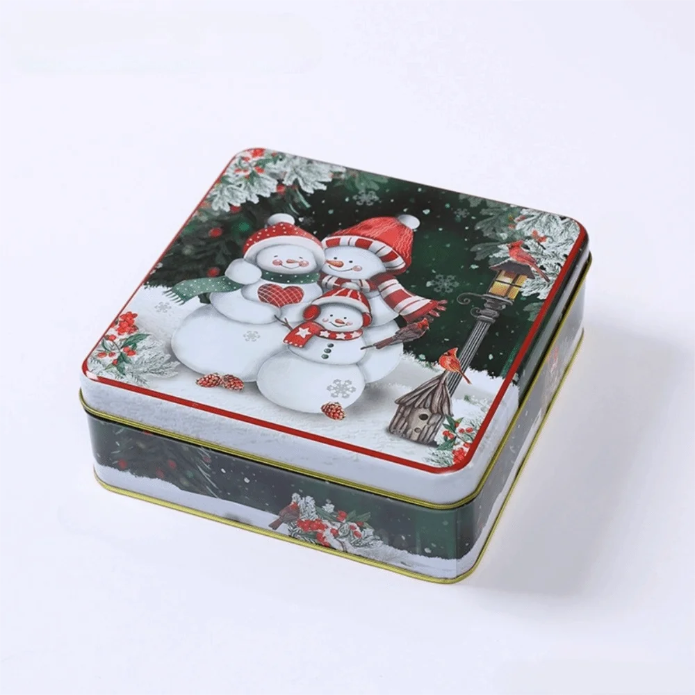 Cartoon Christmas Tinplate Candy Gift Box – Square Xmas Tin Christmas Tin Box Richie's 02