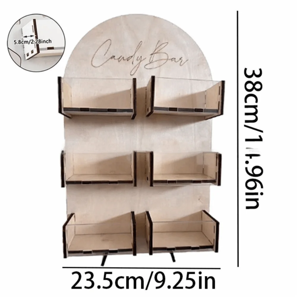 Wood Candy Display Stand 4/6 Grid Dessert Snack Rack Candy Display Stand Richie's