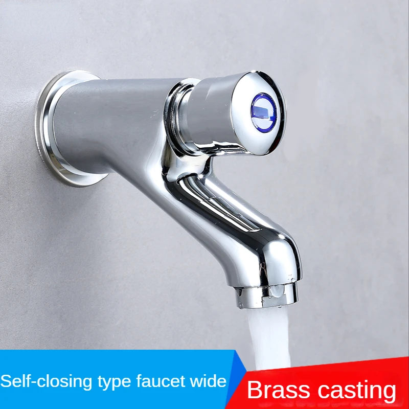 Wall-Mounted Self-Closing Brass Basin Faucet – Delay Valve Basin Faucet Richie's