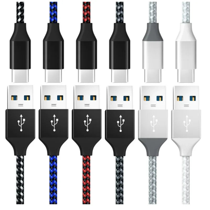 FUCHU QC3.0 USB-C Nylon Braided Fast Charging Cable 1M 2M 3M USB Charging Cable Richie's