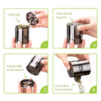 60mm Four-Layer Zinc Alloy Herb & Spice Grinder Herb Spice Grinder Richie's