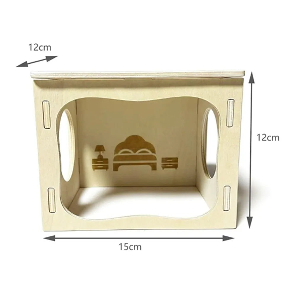 Wooden Hamster Villa – Stackable Climbing House for Small Pets Small Pet Habitat Richie's B