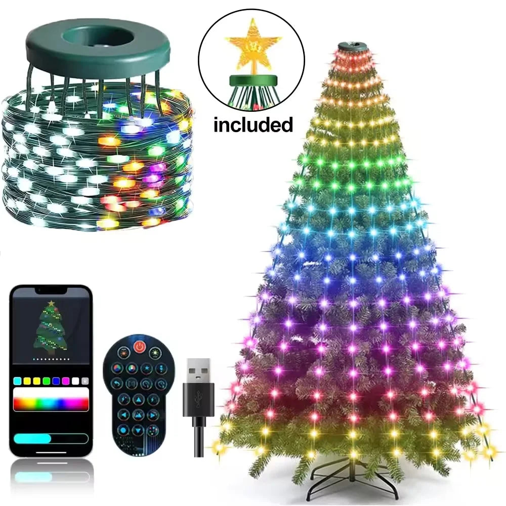 2.1M RGB LED Christmas String Lights Bluetooth App USB Control Christmas String Lights Richie's 1.8M Christmas Light USB Type-C