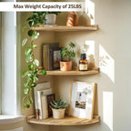 Natural Wood Floating Corner Triangle Shelf – Bathroom & Living Floating Corner Shelf Richie's