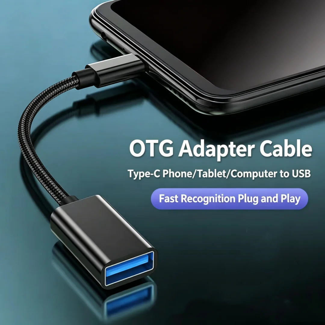 Type-C to USB 2.0 OTG Braided Adapter Cable | 5 Colors USB OTG Adapter Cable Richie's