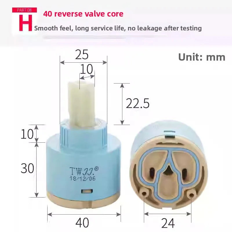 Ceramic Faucet Cartridge Hot & Cold Mixer Valve Core Repair Faucet Cartridge Richie's H 40 mm spool