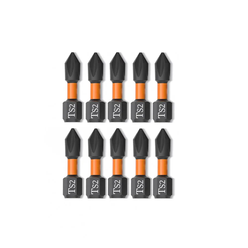 10Pcs PH2 Magnetic Screwdriver Bits – Chrome Vanadium Impact Screwdriver Bit Set Richie's Red