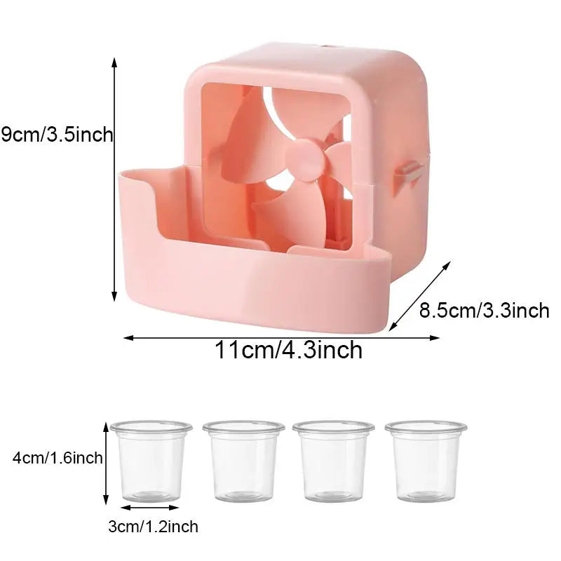 Hanging Fan Cooling Storage Box with 4 Cups – Plastic Fan Storage Accessory Richie's