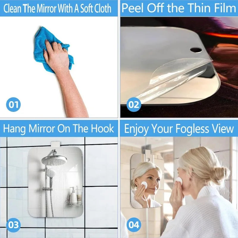 Acrylic Fogless Shower Mirror – Anti-Fog Shaving & Makeup Fogless Shower Mirror Richie's
