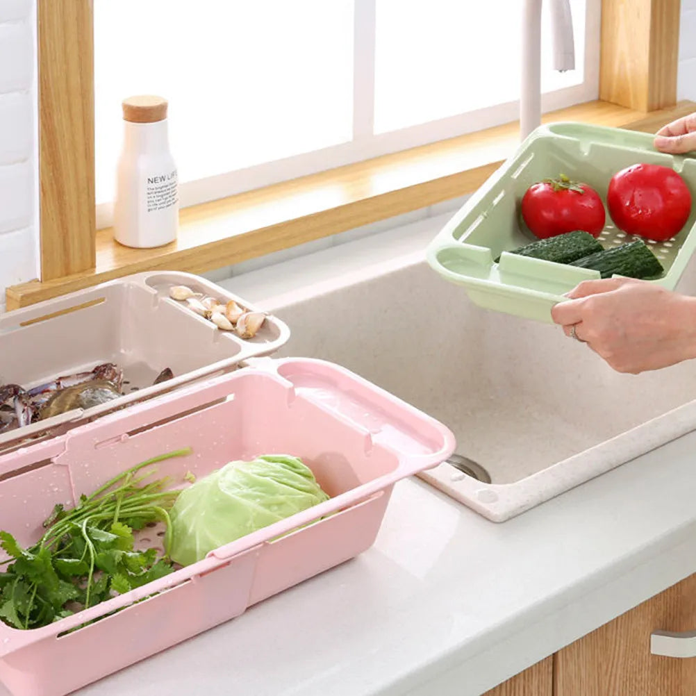 Telescopic Kitchen Sink Basket – Dish Drainer Pink PP Sink Drain Basket Richie's Default Title