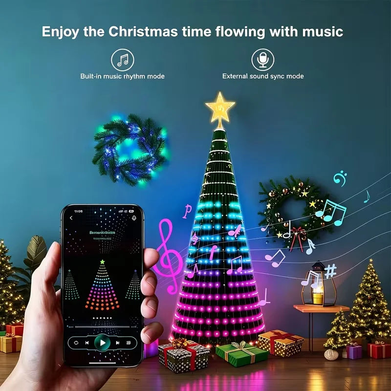 2.1M RGB LED Christmas String Lights Bluetooth App USB Control Christmas String Lights Richie's