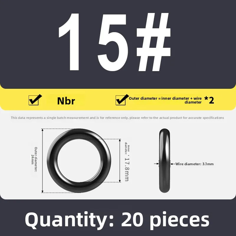 Kande Nitrile O-Ring Set 20-30pcs 1.4-26.5mm Oil Seal Gasket Rubber O-Ring Set Richie's 17.8x3.1 20pcs