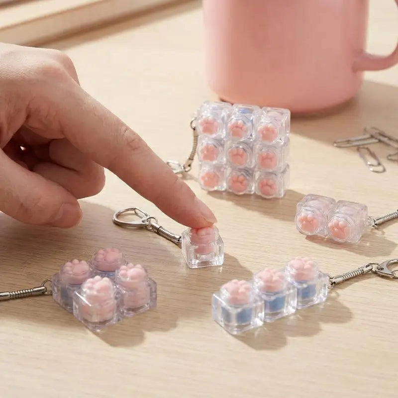 Kawaii Cat Claw Crystal Keycap Keyboard Fidget Toy Keychain Fidget Toy Keychain Richie's