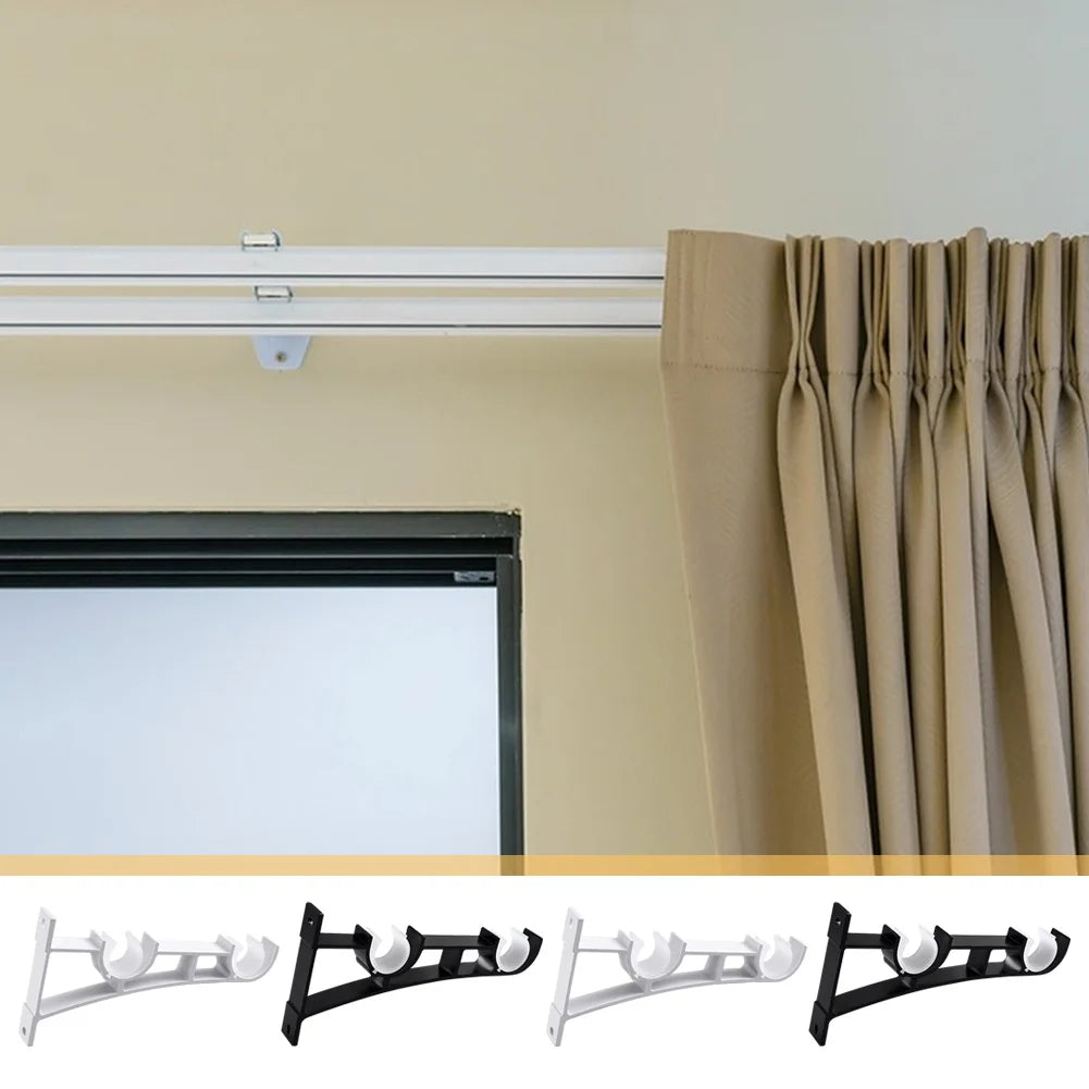 2 Pack Double Curtain Rod Brackets – Aluminum Alloy Wall Mount Curtain Rod Brackets Richie's