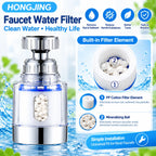 Splash-Proof Faucet Filter Aerator & Water Booster Extender Faucet Aerator Extender Richie's