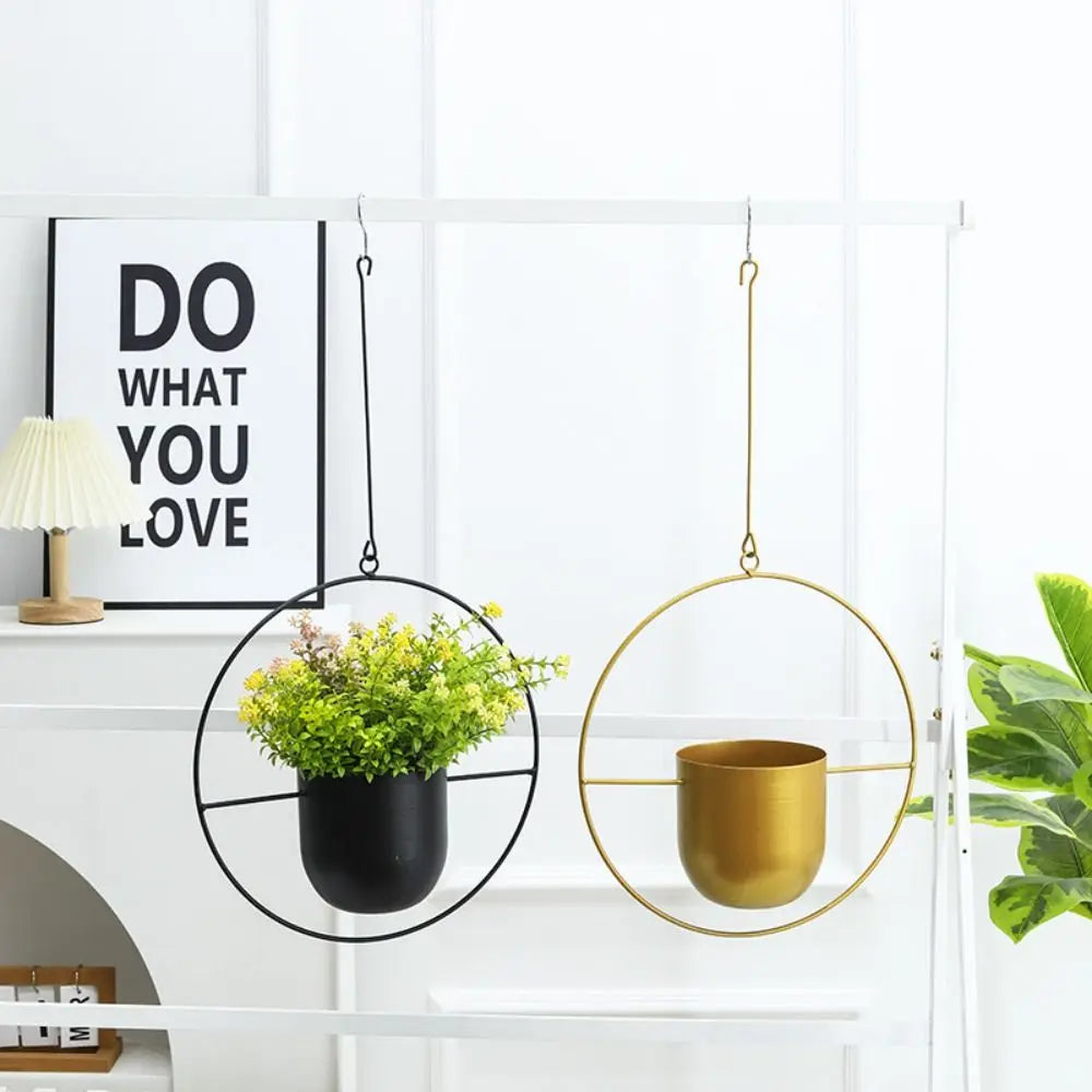 Iron Hanging Flower Pot Basket with Hook – Home Decor Hanging Planter Richie's