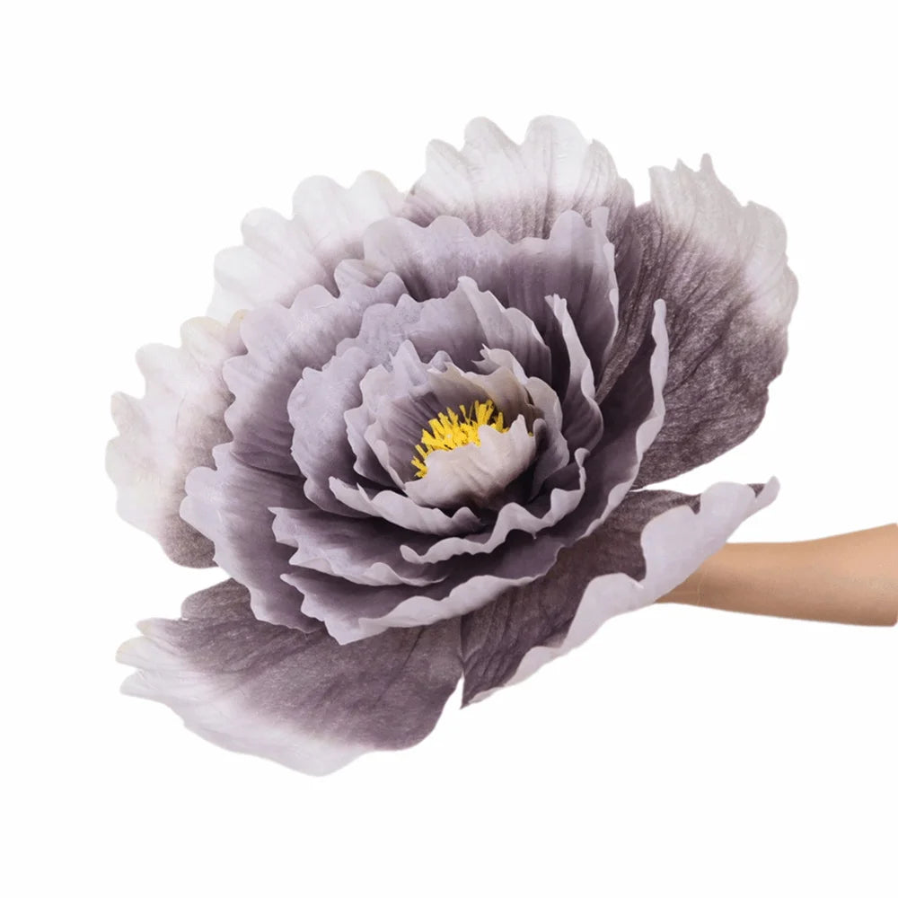 50cm Large Artificial Peony Flower Head – Silk Faux Bloom Decor Artificial Flower Decor Richie's Grey