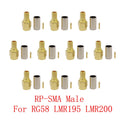 10Pcs RP-SMA Male RF Connector for RG58 LMR195 LMR200 Cable RF Coax Connector Richie's Default Title
