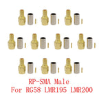 10Pcs RP-SMA Male RF Connector for RG58 LMR195 LMR200 Cable RF Coax Connector Richie's Default Title