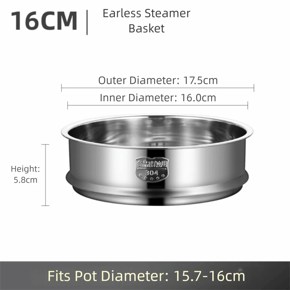 304 Stainless Steel Steamer Basket 16–32cm Food Steam Rack Steamer Basket Richie's 16cm