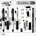 4-Pack Cute Cat Gel Pens 0.5mm Fine Point Soft Grip Gift Set Gel Pen Set Richie's black