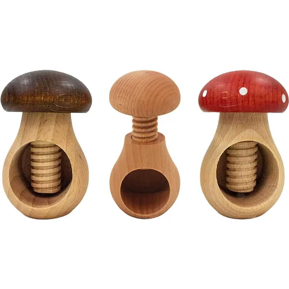 Wooden Mushroom Walnut Cracker – Manual Screw Press Nutcracker Manual Nutcracker Richie's