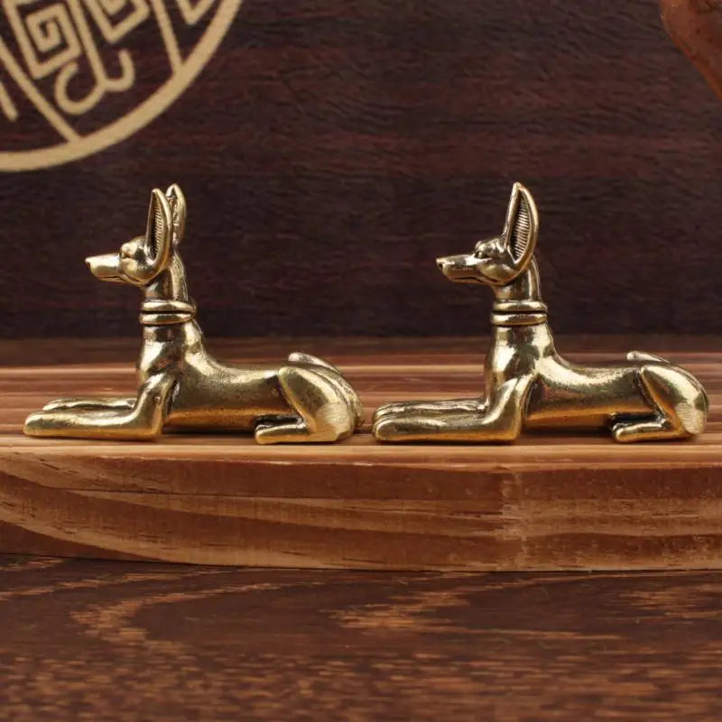 Vintage Solid Brass Dog Figurine – Desktop Tea Pet Ornament Brass Figurine Richie's