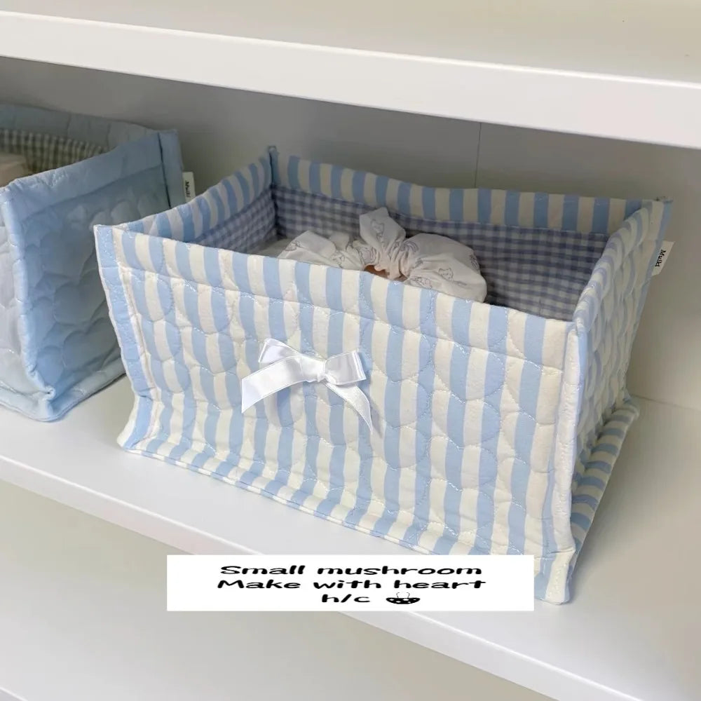 Square Wicker Cotton Storage Basket – Floral Stripe Organizer Storage Basket Richie's