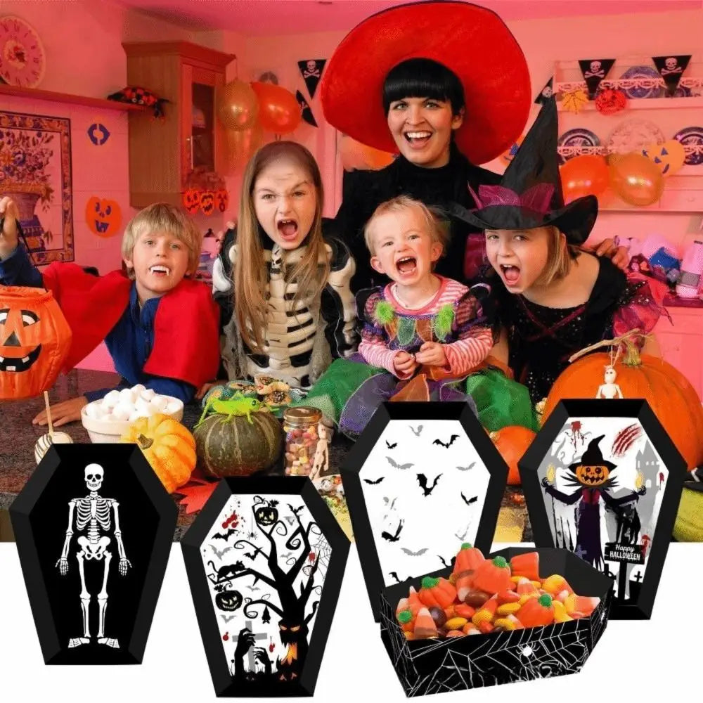 Halloween Paper Cookie Gift Boxes Snack Trays – 12 Pack Cookie Gift Boxes Richie's