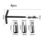 4-Piece Spark Plug Socket Wrench Set 16mm 18mm 21mm Chrome Spark Plug Socket Set Richie's 1set