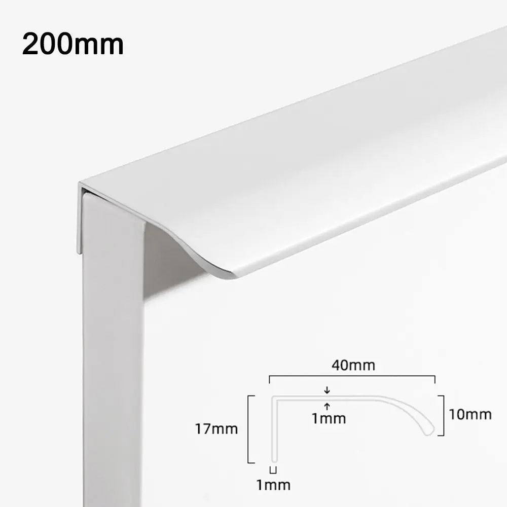 Aluminum Concealed Edge Finger Pull Hidden Bar Drawer Pulls Cabinet Drawer Pull Richie's white-200mm