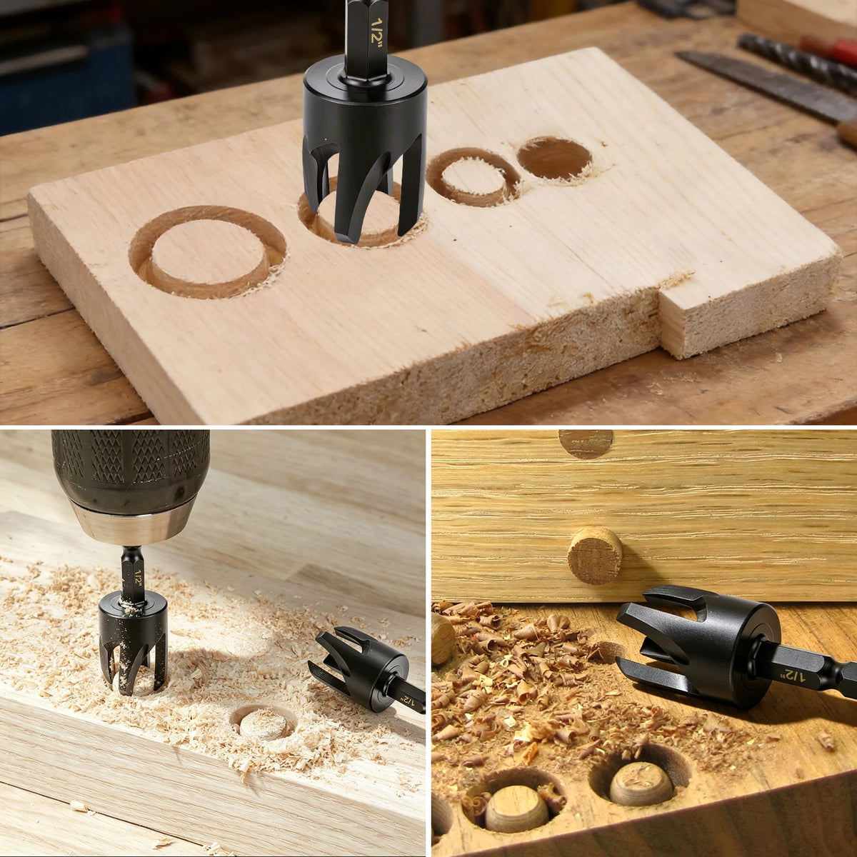 Tapered Countersink Drill Bit Set – S2 Steel Wood Plug Cutter Countersink Drill Set Richie's