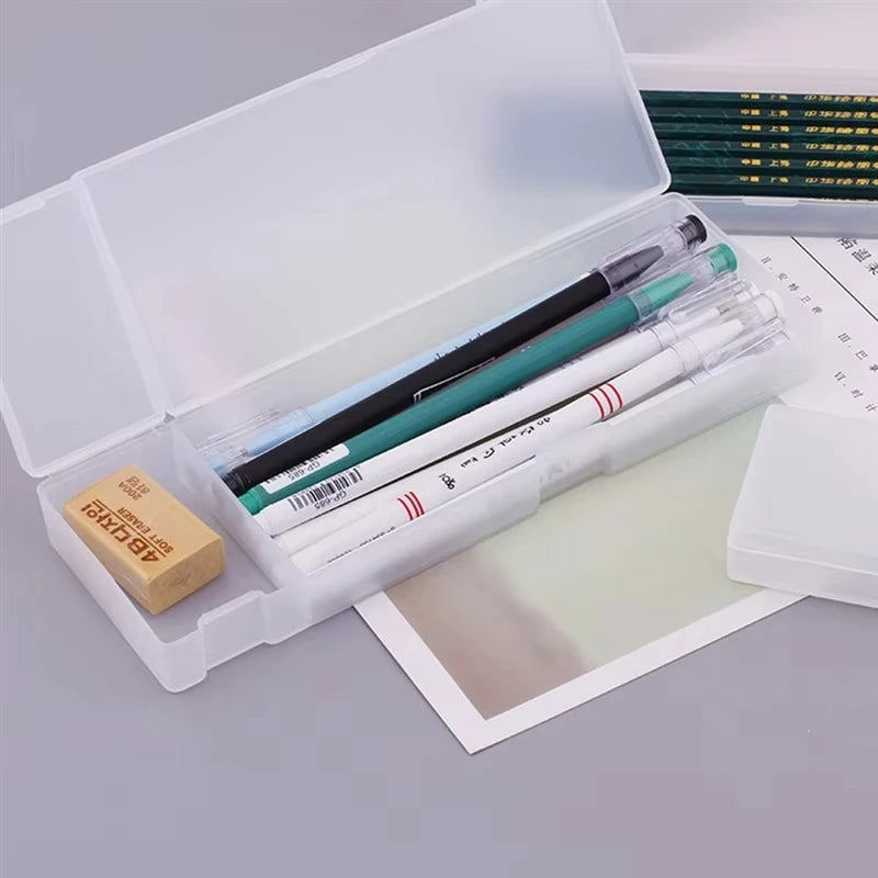 Frosted Matte Plastic Pencil Case – Clear Pen Storage Box Pencil Case Richie's