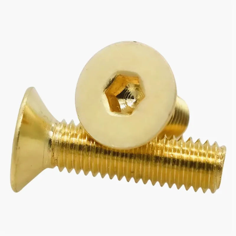 Pure Brass DIN7991 Hex Socket Countersunk Screws M2–M10 Brass Machine Screws Richie's M2 50pcs 5mm