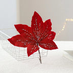 25CM Glitter Poinsettia Artificial Christmas Flower Decoration Artificial Christmas Flower Richie's
