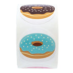 500 Pcs Donut Stickers Roll – DIY Labels & Envelope Seals Decorative Sticker Roll Richie's